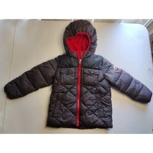 Snozu Arctic Expedition Quilted Puffer Jacket Hooded Red Lined Boys Size 4T